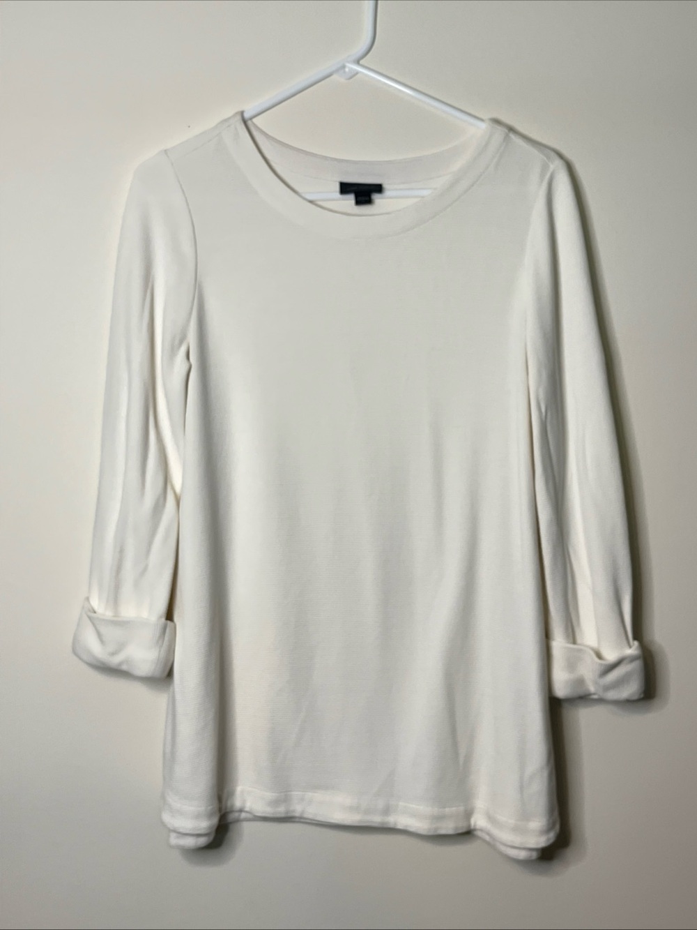 J Jill Wearever Women's Size Small 3/4 Cuffed Sleeves Ribbed Pullover Tunic Top